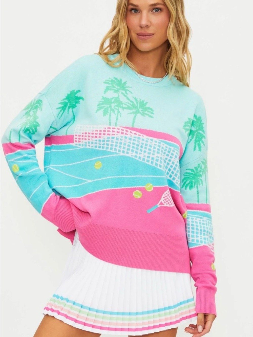 Beach Riot CALLIE SWEATER HIBISCUS COVE COURT Size - Large